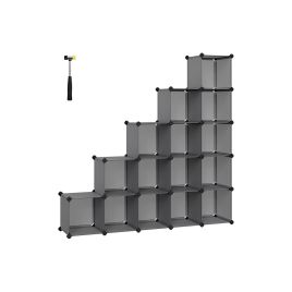 Storage Organizer - ZARRAH 16 Cube Organiser Boxes - Slate Grey