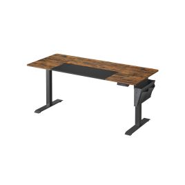 Computer Table - NOVON Height Adjustable with 4 Memory Rustic Brown