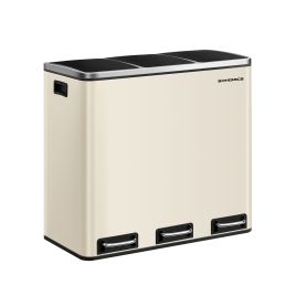 Pedal Bin - ZARRIA 3 x 18L Kitchen Bin - Sand Beige
