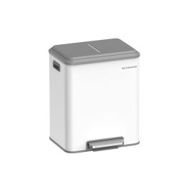Recycling Bin - MODRA Double Bin for Waste - White