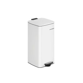 Kitchen Bin - MODRA 30L Steel Bin with Inner Bucket - White
