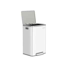 Kitchen Bin - MODRA 50L Stainless Steel with 15 Bin Bags - White
