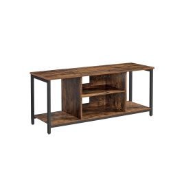 TV Stand - MARZA Rustic Brown Open Shelving TV Stand - Rustic Brown