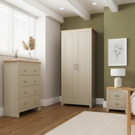 LANCASTER 2 Door Wardrobe Set 3 Piece - Cream