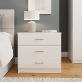 BRAIL White Chest of Drawers - Small-sized, 3 Drawers