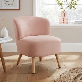 ENVAR Velvet Accent Chair with Modern Style - Blush Pink
