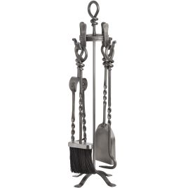 Hand Turned Loop Top Companion Set - Silver