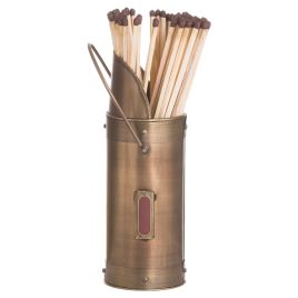 Matchstick Holder With 60 Matches - Antique Bronze