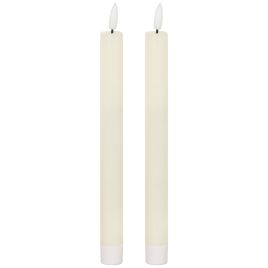 Delux Collection Natural Glow Set of 2 LED Dinner Candles - Ivory