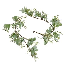 Winter Garland With Lambs Ear And Wax Flower - Green