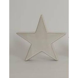 White Ceramic Standing Star Decoration - Small
