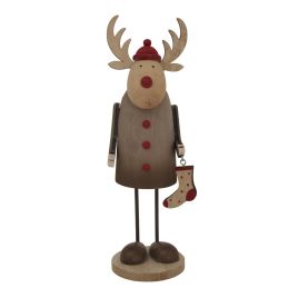 Rusto Rudolf Decoration With Stocking - Large