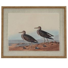 Flor Sandpipers Art In Beaded Frame