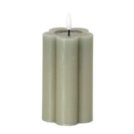 Nago Grey Pillar LED Candle - 2.75x5