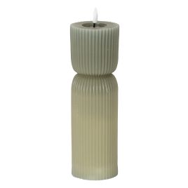 Nago Grey Carved LED Candle - 2.75x10