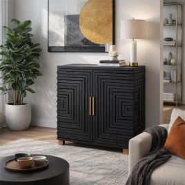 NOIR 2 Door Small Sideboard - Black