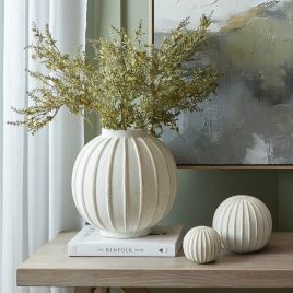 ARBOR Large Globe Vase - White
