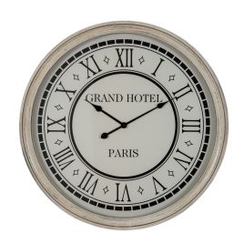ETOILE Hotel Paris Large Grey Clock With Glass - White