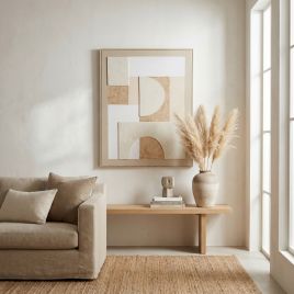 ATELIER II Linen Textured Canvas in Frame - Multi Colour