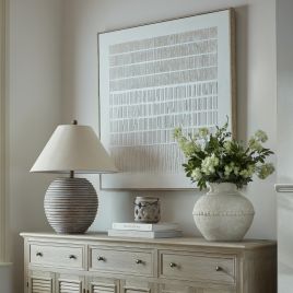 ATELIER Textured Line Canvas in Frame - Multi Colour