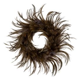 PLUME Fawn Feather Candle Wreath - Brown