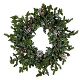 PINNACLE Pine Wreath With Pinecones - Green