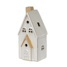 CELESTE Ceramic Medium Townhouse With LED Light - White