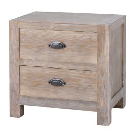 HAVEN 2 Drawer Bedside Table - Brown
