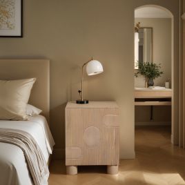ASHTON Solid Wood Bedside Table - Oak Finish