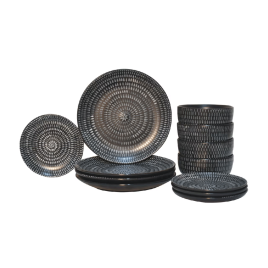 Elegant Craftsmanship Dinner Set - Black and White