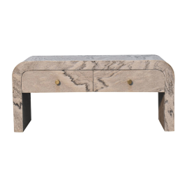 Orpheus Round Edge Media Unit - Laminated Marble Effect