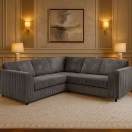 Jamba Full Back Jumbo Cord Corner Sofa - Grey