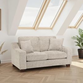 2 Seater Sofa - KAMILA Plush Fabric 2 Seater Sofa Stone 173cm