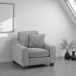 Armchair -KAMILA Plush Fabric Armchair Sofa Slate 104cm
