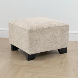 KAMILA Fabric Footstool - Stone
