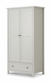 MALTON 2 Door Wardrobe with 1 Drawer Grey - 92cm