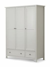 MALTON 3 Door Wardrobe with 2 Drawers Grey - 135.5cm