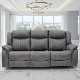 LAVENTO Fabric 3 Seater Electric Recliner Sofa - Grey