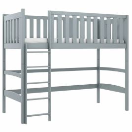 Everett Felix Wooden Loft Bed with Foam/Bonnell Mattress - Grey