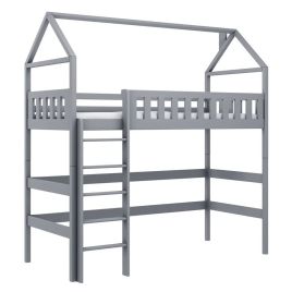 Maxwell Rex Wooden Loft Bed with Foam Mattress - Grey