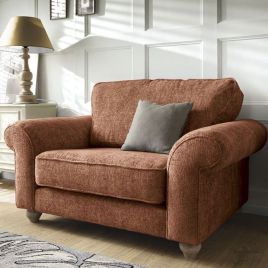 ZAZZLES Chenille Fabric Cuddle Chair - Burnt Orange
