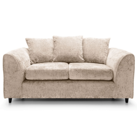 GILLIVER Crushed Chenille Fabric 2 Seater Scatterback Sofa - Cream