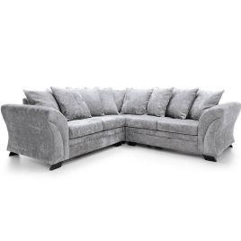 Lloyd Crushed Chenille Corner Sofa - Light Grey