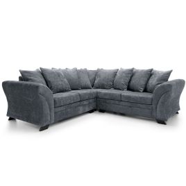 Lloyd Crushed Chenille Corner Sofa - Dark Grey