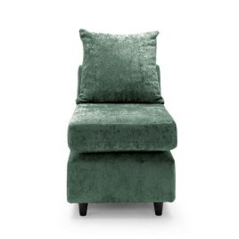 GILLIVER Crushed Chenille Fabric Armless Modular Sofa Chair - Rifle Green