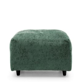 GILLIVER Crushed Chenille Fabric Footstool - Rifle Green