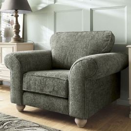 ZAZZLES Chenille Fabric Armchair - Rifle Green