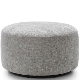 ZAZZLES Smart Linen Swivel Footstool - Light Grey