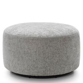 ZAZZLES Smart Linen Swivel Footstool - Ash Grey