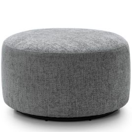 ZAZZLES Smart Linen Swivel Footstool - Steel Grey